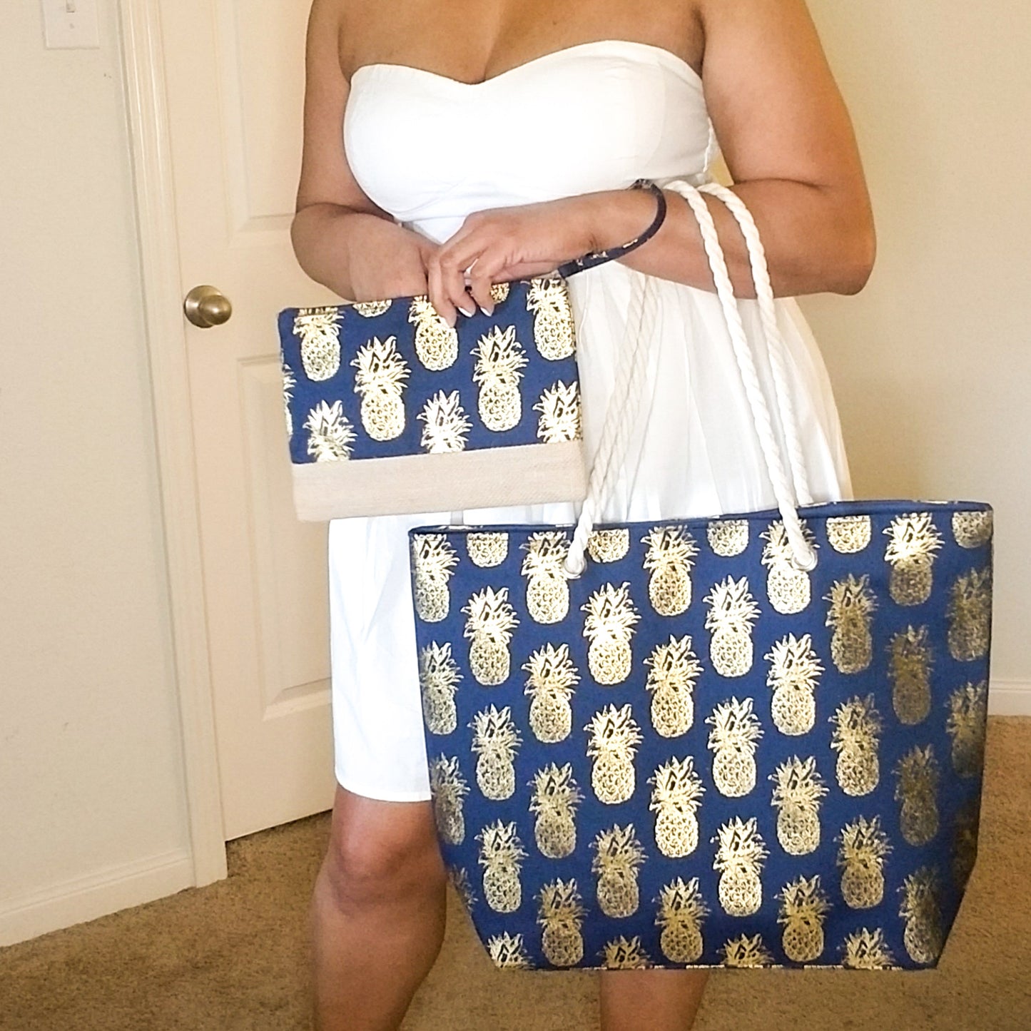 Pineapple Tote Bag - Navy