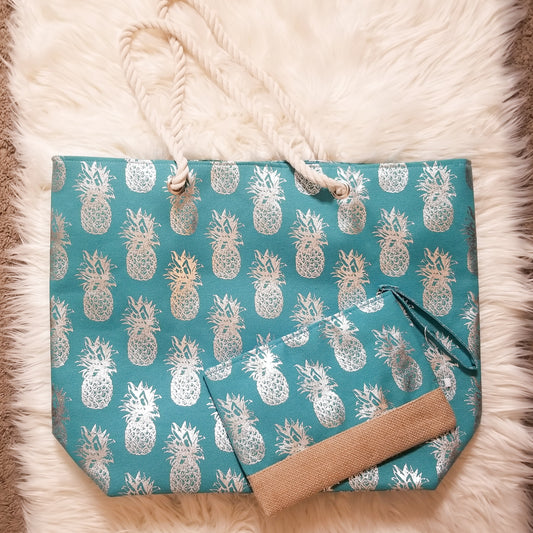 Pineapple Tote Bag - Turquoise